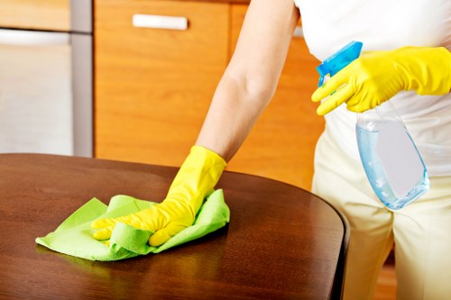 Spot cleaning a stained area on a rug